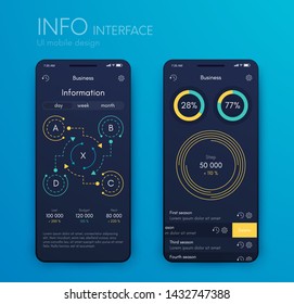 Vector graphics mobile infographics with three and four options. Template for creating mobile applications, workflow layout, diagram, banner, web design, business reports with 3 and 4 steps