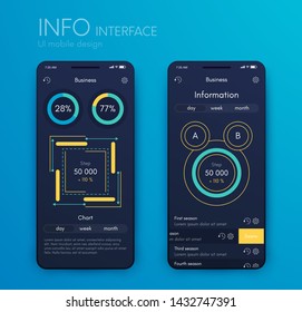 Vector graphics mobile infographics with three and two options. Template for creating mobile applications, workflow layout, diagram, banner, web design, business reports with 3 and 2 steps