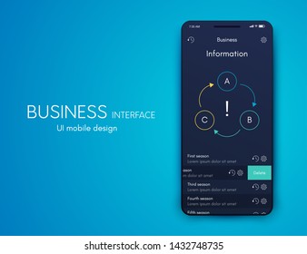 Vector graphics mobile infographics with three options. Template for creating mobile applications, workflow layout, diagram, banner, web design, business reports with 3 steps. Stock vector
