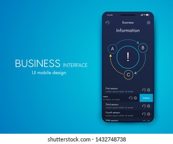 Vector graphics mobile infographics with three options. Template for creating mobile applications, workflow layout, diagram, banner, web design, business reports with 3 steps. Stock vector