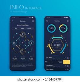 Vector graphics mobile infographics with three and rour options. Template for creating mobile applications, workflow layout, diagram, banner, web design, business reports with 3 and 4 steps