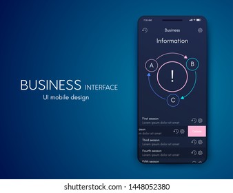Vector graphics mobile infographics with three options. Template for creating mobile applications, workflow layout, diagram, banner, web design, business reports with 3 steps. Stock vector