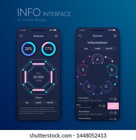 Vector graphics mobile infographics with three and five options. Template for creating mobile applications, workflow layout, diagram, banner, web design, business reports with 3 and 5 steps