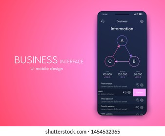Vector graphics mobile infographics with three options. Template for creating mobile applications, workflow layout, diagram, banner, web design, business reports with 3 steps. Stock vector