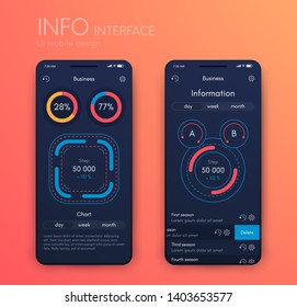 Vector graphics mobile infographics with two options. Template for creating mobile applications, workflow layout, diagram, banner, web design, business reports with 2 steps