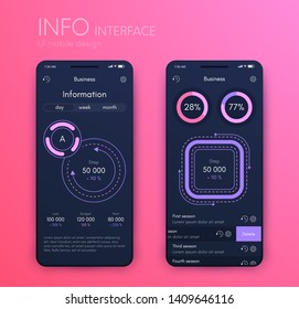 Vector graphics mobile infographics with two and one options. Template for creating mobile applications, workflow layout, diagram, banner, web design, business reports with 2 and 1 steps. Stock vector