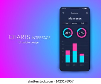 Vector graphics mobile infographics with two options. Template for creating mobile applications, workflow layout, diagram, banner, web design, business reports with 2 steps. Stock vector