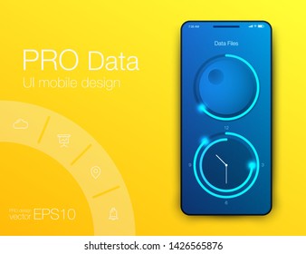 Vector graphics mobile infographics with two options. Template for creating mobile applications, workflow layout, diagram, banner, web design, business reports with 2 steps. Stock vector