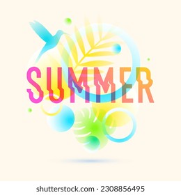 Gráficos vectoriales en un estilo moderno con elementos geométricos. Plantilla para el diseño. Afiche de verano.