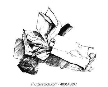 Vector graphics. A monochrome image of toiletries
