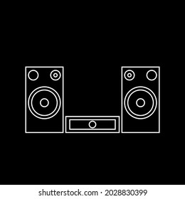 Gráficos vectoriales de un centro de música para discotecas y fiestas de fondo negro, la textura de dos grandes altavoces