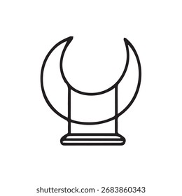 Gráficos vetoriais de um símbolo ou sinal místico com linhas claras e uma estética minimalista adequada para vários projetos criativos.
