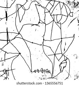 vector graphics: negligent lines and spots making up the scheme. Hand drawing