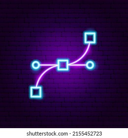 Vector Graphics Neon Sign. Illustration of Tool Handles Promotion.