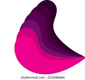 Vector graphics of an object created by combining and transforming a circle and a triangle. The 3D effect was achieved by applying tonal transitions.