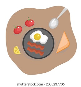 Vector graphics on the theme "food". Here is a picture of a breakfast of common products