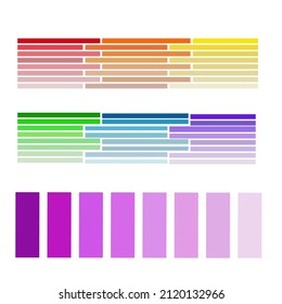 Gráficos vectoriales. Una paleta de colores arcoiris con una transición de varios tonos.