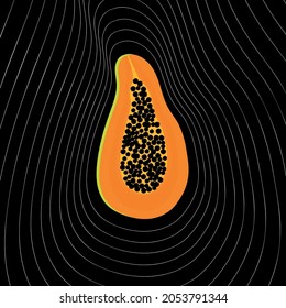 Vector graphics of papaya. Logo, corporate identity.