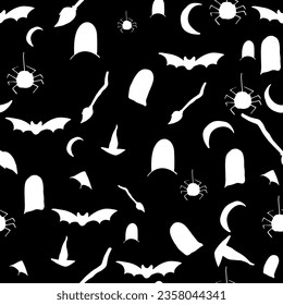 vector graphics, patern from a set of horror stories for halloween