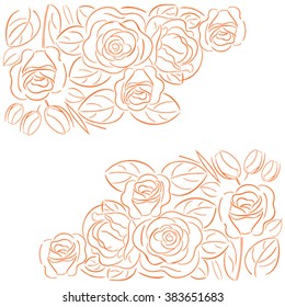 Vector graphics pattern with flowers, with roses and tulips Wallpaper with a floral pattern. Background with flowers.