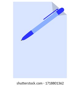 Vector graphics, pen and sheet of paper.