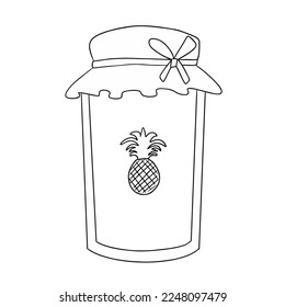 vector graphics. pineapple jam. jar