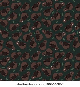 Vector graphics of platypus pattern. For packaging, postcards.