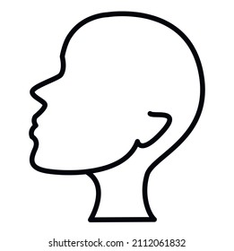 Vector graphics - vector portrait in profile - male head close-up drawn with a black line on a white background. Concept avatar