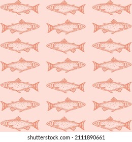 
Vector graphics.
Pottern. Floating salmon.