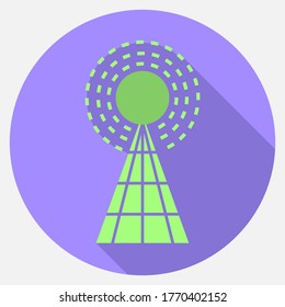 Vector graphics, radio tower icon. Flat design.