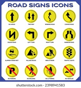 vector graphics for road signs collection round shape
