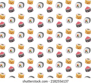 
Vector graphics of rolls and sushi