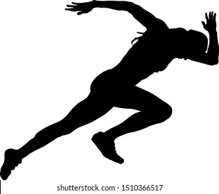 vector graphics of a running woman athlete
