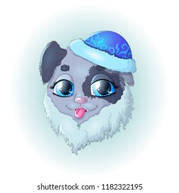 Vector graphics of Santa Claus dog.EPS 10