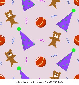 Vector graphics, seamless background, children’s. Flat design.