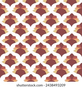 vector graphics, seamless pattern in a floral motif, Moroccan grid in the style of flowers, squares, triangles