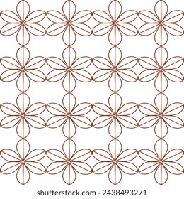 vector graphics, seamless pattern in a floral motif, Moroccan grid in the style of flowers, squares, triangles