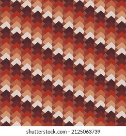 Vector graphics are a seamless pattern with identical geometric elements and shades of brown with a 3D illusion. Concept - fabric, wallpaper or paper