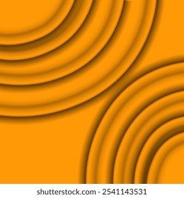 Vector graphics. Semicircular folds on a yellow background.