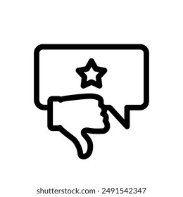 Vector graphics. SEO marketing, analytics, advertising, business icon. Linear icon, feedback button. Linear icons such as feedback, message icon, and thumb up.