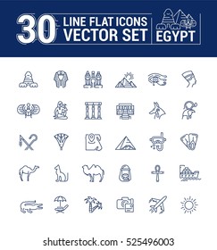 Vector graphics set for Egypt. Travel to Egypt. Concept silhouette in inear design. Element for web site, app and business.