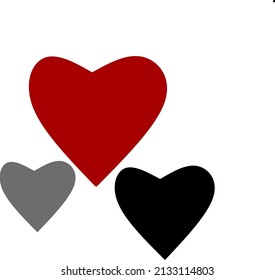 vector graphics of a set of heart icons