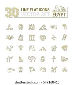 Vector graphics set. Linear, contour, thin, flat, design. Concept silhouette, Egypt. Travel to Egypt. Element, emblem, symbol, icon, sign, for web site, app, business.