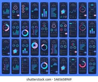 Vector graphics set mobile infographics. Template for creating mobile applications, workflow layout, diagram, banner, web design, business reports with some steps. Stock vector