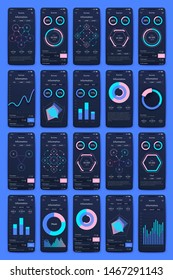 Vector graphics set mobile infographics. Template for creating mobile applications, workflow layout, diagram, banner, web design, business reports with some steps. Stock vector