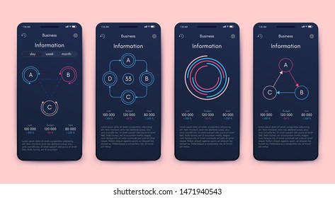 Vector graphics set mobile infographics. Template for creating mobile applications, workflow layout, diagram, banner, web design, business reports with some steps. Stock vector