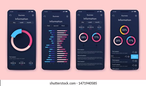 Vector graphics set mobile infographics. Template for creating mobile applications, workflow layout, diagram, banner, web design, business reports with some steps. Stock vector