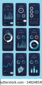 Vector graphics set mobile infographics. Template for creating mobile applications, workflow layout, diagram, banner, web design, business reports with some steps. Stock vector