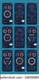 Vector graphics set mobile infographics. Template for creating mobile applications, workflow layout, diagram, banner, web design, business reports with some steps. Stock vector