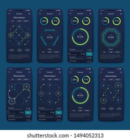 Vector graphics set mobile infographics. Template for creating mobile applications, workflow layout, diagram, banner, web design, business reports with some steps. Stock vector